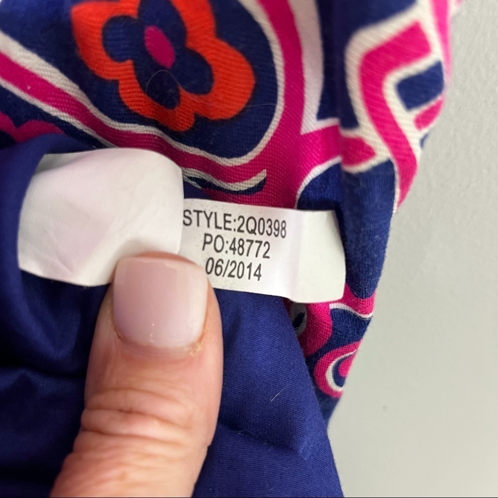 Vineyard Vines Shell Scarf Print Sheath Tunic Dress Blue Pink Size 4 Sleeveless - Picture 7 of 7